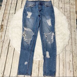 Empyre Easton boyfriend distressed ripped jeans size 0 relaxed low rise